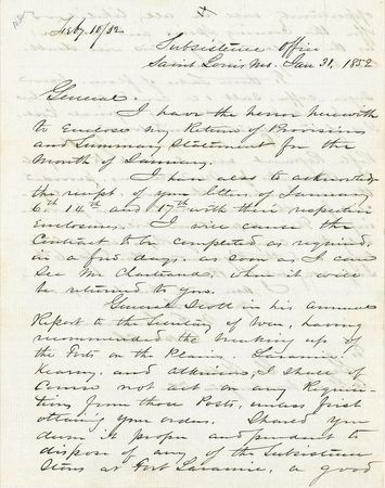 Lot #407 William T. Sherman: Anticipating considerable ?overland Emigration? in the wake of the California Gold Rush - Image 1