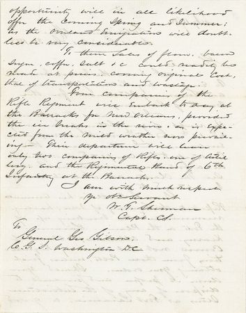 Lot #407 William T. Sherman: Anticipating considerable ?overland Emigration? in the wake of the California Gold Rush - Image 2