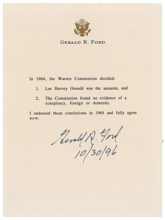 Lot #33 Gerald Ford Souvenir Typescript