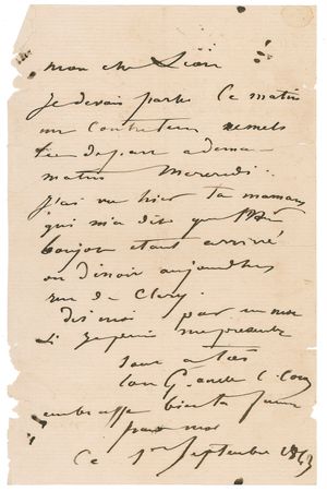 Lot #556 Camille Corot Handwritten Letter Signed - Image 1