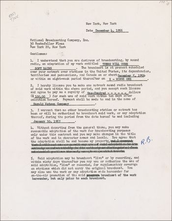Lot #536 Ray Bradbury Signed Document - Image 1
