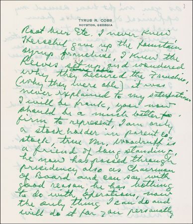Lot #1130 Ty Cobb: The Georgia Peach discusses, in great detail, his shrewd investments in Coca-Cola - Image 5