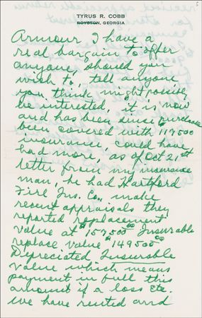 Lot #1130 Ty Cobb: The Georgia Peach discusses, in great detail, his shrewd investments in Coca-Cola - Image 9