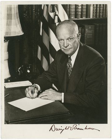 Lot #22 Dwight D. Eisenhower Signed Photograph