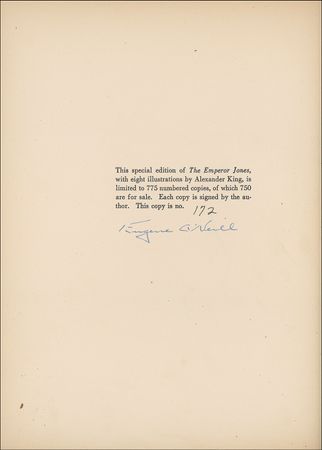 Lot #611 Eugene O?Neill: Signed limited edition copy of The Emperor Jones - Image 1