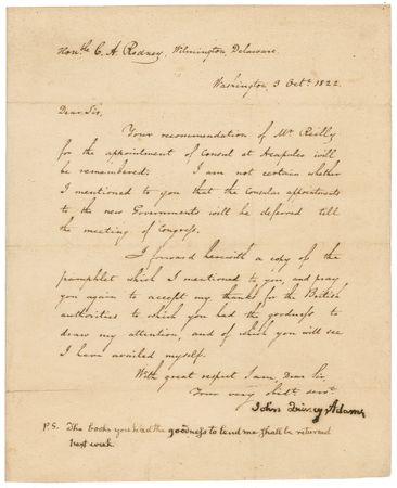 Lot #2 John Quincy Adams: Adams considers an