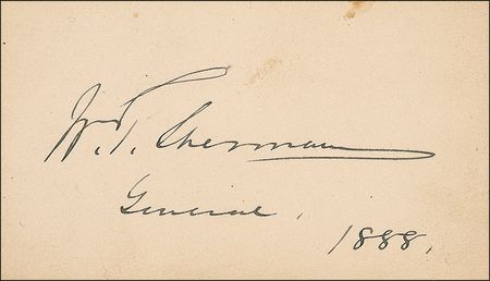 Lot #408 William T. Sherman: Sherman signs his personal calling card - Image 1