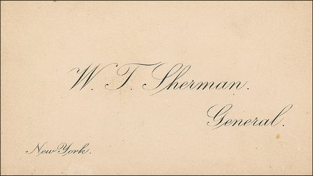 Lot #408 William T. Sherman: Sherman signs his personal calling card - Image 2