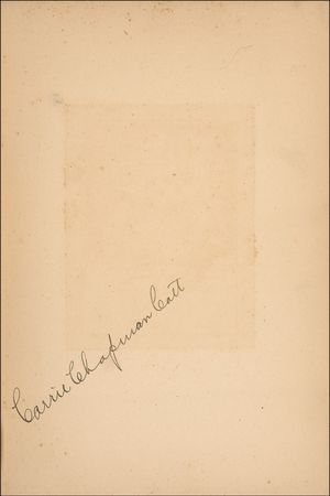 Lot #160 Carrie Chapman Catt: Led the woman suffrage movement for over 20 years - Image 1