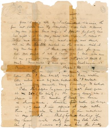 Lot #397 George E. Pickett: Pickett pines for his 15-year-old bride: ?I rolled and tossed and thought of my heart?which was absent? - Image 1