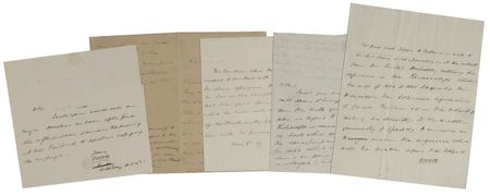 Lot #126 Martin Van Buren: Five Van Buren letters, penned as he fell victim to the treachery of John C. Calhoun - Image 1