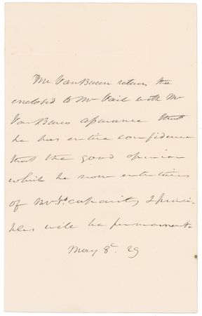 Lot #126 Martin Van Buren: Five Van Buren letters, penned as he fell victim to the treachery of John C. Calhoun - Image 6