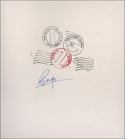 Lot #738 Beatles: Ringo Starr: Ringo signs Postcards from the Boys - Image 1