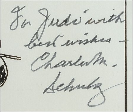 Lot #682 Charles Schulz: Schulz signs a Sunday Peanuts proof - Image 2