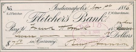 Lot #50 Benjamin Harrison Checks - Image 2