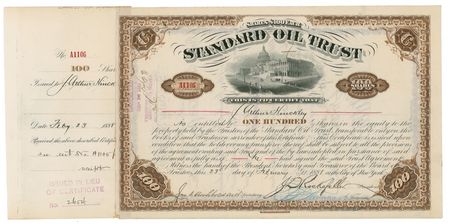 Lot #298 John D. Rockefeller: Attractive Rockefeller stock certificate - Image 1