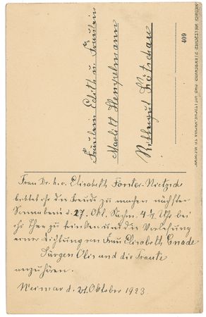 Lot #211 Elisabeth Forster-Nietzsche - Image 1