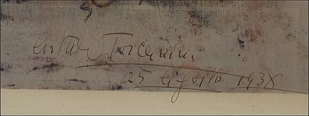 Lot #720 Arturo Toscanini: Toscanini signs an oversized portrait - Image 2