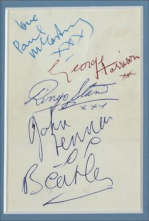 Lot #729 Beatles: From them to you: Fabulous Fab Four signatures with Lennon?s very rare addition of the band?s name and glowing praise from Frank Caiazzo - Image 2