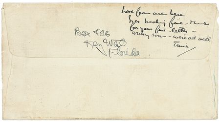 Lot #576 Ernest Hemingway: After a visit from his troubled brother Leicester, ?Ernie? assures his mother that all is well in Key West - Image 1