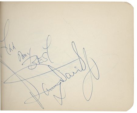 Lot #1051 Vintage Entertainers: Hooray for Hollywood! Vintage album signed by over 50 greats including Chico Marx, Lucy and Desi, Cagney, and Judy Holliday - Image 6
