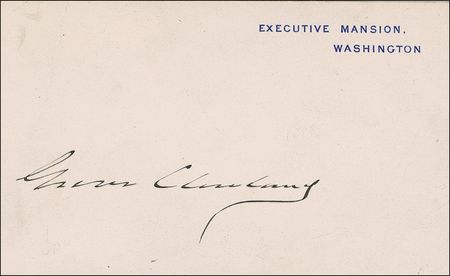 Lot #15 Grover Cleveland White House Card