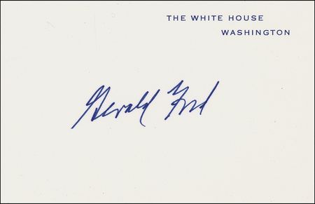 Lot #34 Gerald Ford Mock White House Card