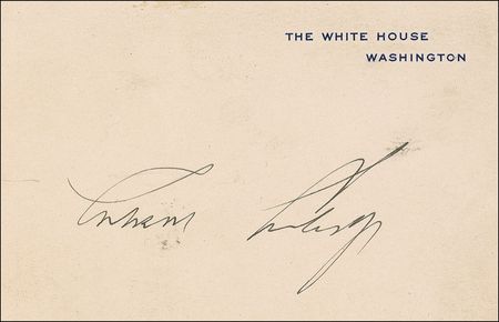 Lot #20 Calvin Coolidge White House Card