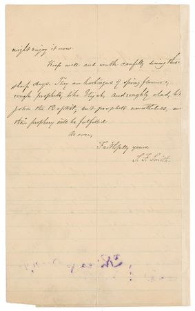 Lot #637 Samuel Francis Smith: Two line excerpt from ?My Country Tis Of Thee??along with Smith?s letter sending it for ?wise use? - Image 3