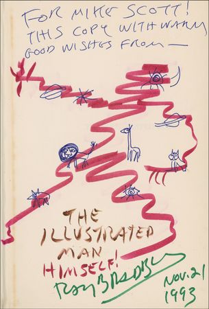 Lot #537 Ray Bradbury: Bradbury sketches the Illustrated Man - Image 1