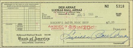 Lot #827 Lucille Ball and Desi Arnaz Checks - Image 1