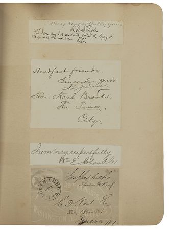Lot #277 Nineteenth Century Notables: Autograph album from the personal collection of noted journalist Noah Brooks - Image 3