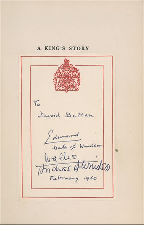 Lot #330 Duke and Duchess of Windsor: Edward and Wallis sign A King’s Story - Image 1