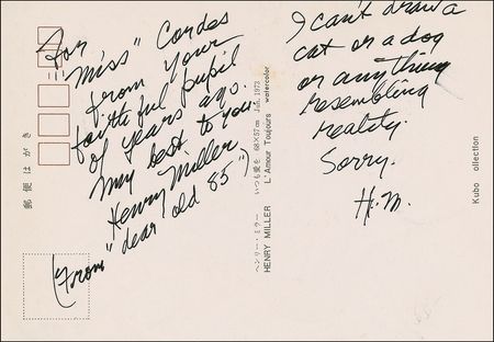 Lot #603 Henry Miller Handwritten Letter Signed - Image 1