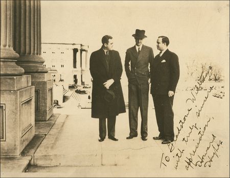 Lot #242 Howard Hughes: Rare Hughes signed photo in the wake of his trans-global flight world record - Image 1