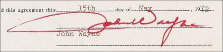 Lot #1054 John Wayne Signed Document - Image 2