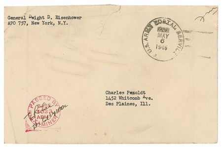 Lot #29 Dwight D. Eisenhower: Allied Expeditionary Forces patch, with signed explanation - Image 2