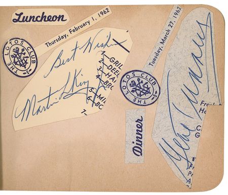 Lot #257 Martin Luther King, Jr.: King signs while lunching - Image 1