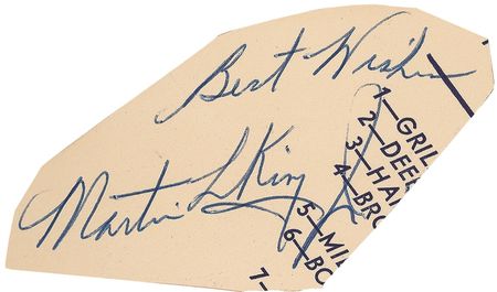 Lot #257 Martin Luther King, Jr.: King signs while lunching - Image 2