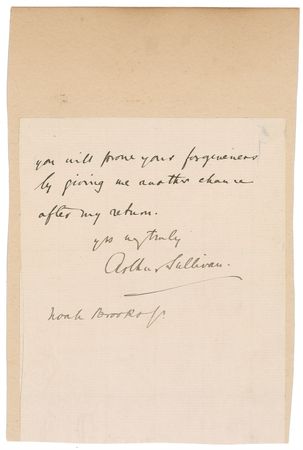 Lot #715 Arthur Sullivan: “I find that I must go to Boston tomorrow as there is a rehearsal of my Oratorio” - Image 2