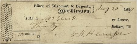 Lot #49 William Henry Harrison: Scarce bank draft signed by the man who would become America’s shortest-serving Chief Executive - Image 2