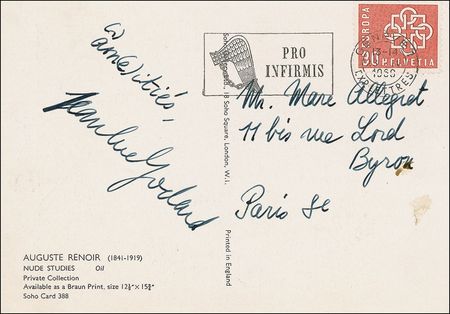 Lot #895 Jean Luc Godard Signed Note - Image 1