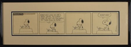 Lot #685 Charles Schulz: Snoopy grapples with his
