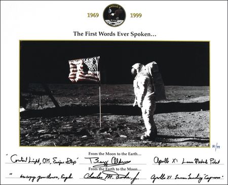 Lot #442 Apollo 11: Aldrin and Duke Signed Photograph - Image 1