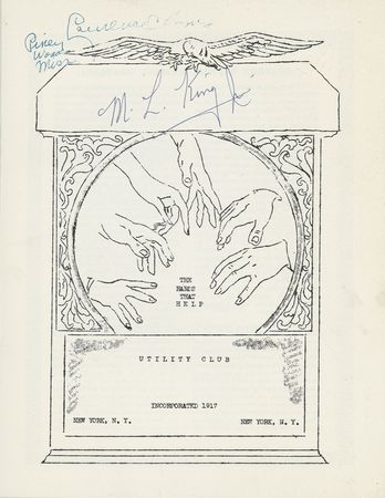 Lot #310 Martin Luther King, Jr: King signs an awards program early in his crusade for civil rights - Image 1