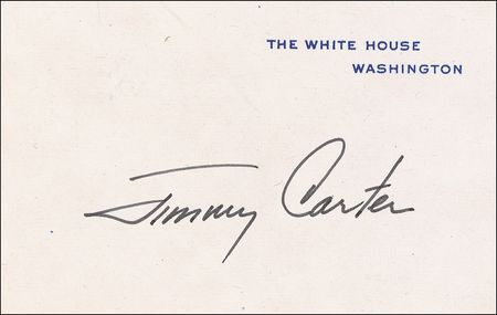 Lot #16 Jimmy Carter White House Card