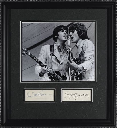 Lot #730 Beatles: McCartney and Harrison Signatures - Image 1