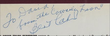 Lot #1063 Wizard of Oz: Bert Lahr: Oz soundtrack signed by the ?Cowardly Lion,? originally acquired by Hollywood historian Tony Thomas - Image 2