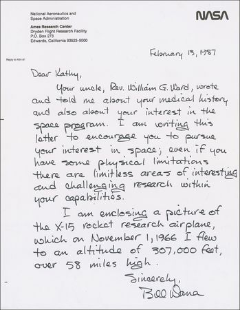 Lot #541 X-15: Bill Dana: Dana encourages a young lady’s space ambition - Image 1