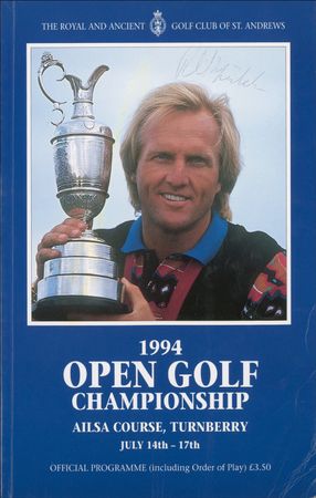 Lot #1173 Golf: British Open: Payne Stewart and others sign a 1994 British Open program - Image 1